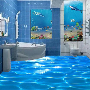 Calm and Sparkling Water Self Adhesive Floor Mural, Custom Sizes Available
