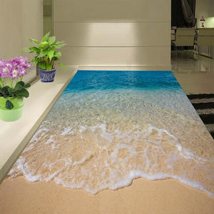 Calm Surf Waves Self Adhesive Floor Mural, Custom Sizes Available
