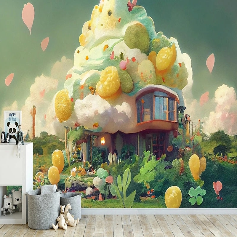 Candy House Fantasy Wallpaper Mural, Custom Sizes Available Wall Murals Maughon's Waterproof Canvas 