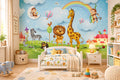 Cartoon Animals Wallpaper Mural, Custom Sizes Available Maughon's 