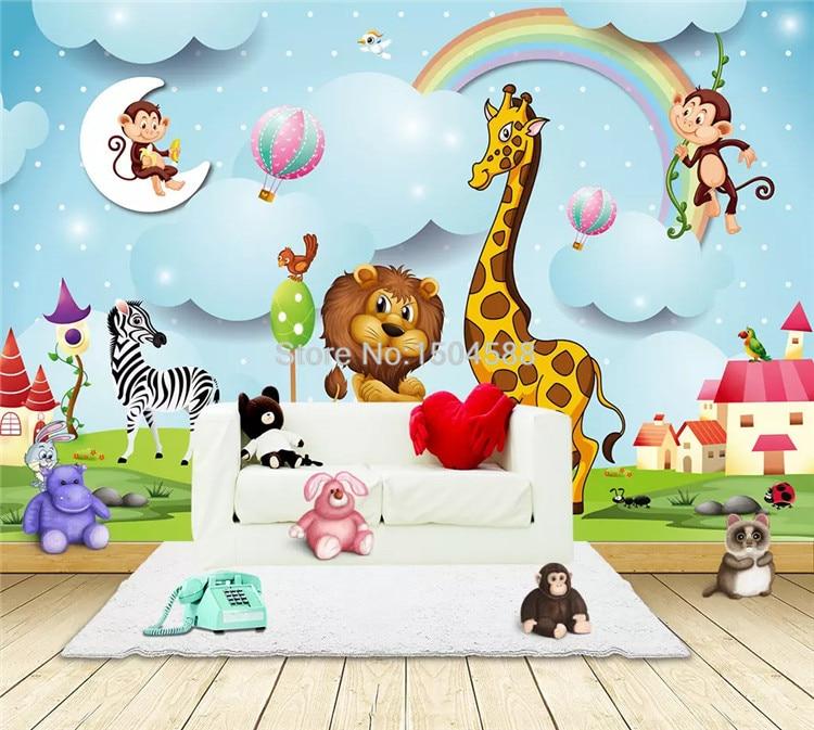 Cartoon Animals Wallpaper Mural, Custom Sizes Available Maughon's 