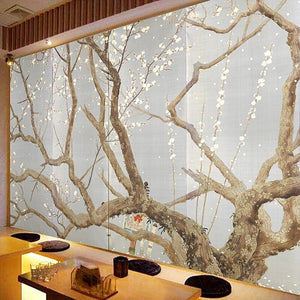 Plum Blossom On Old Tree Wallpaper Mural, Custom Sizes Available