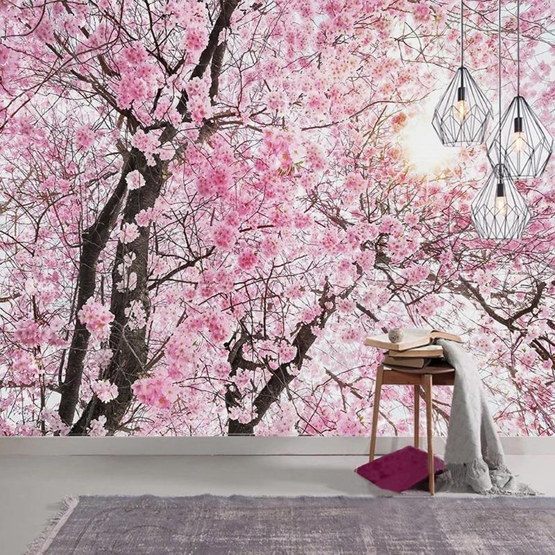 Cherry Blossom, Sunshine Wallpaper Mural, Custom Sizes Available Household-Wallpaper Maughon's 