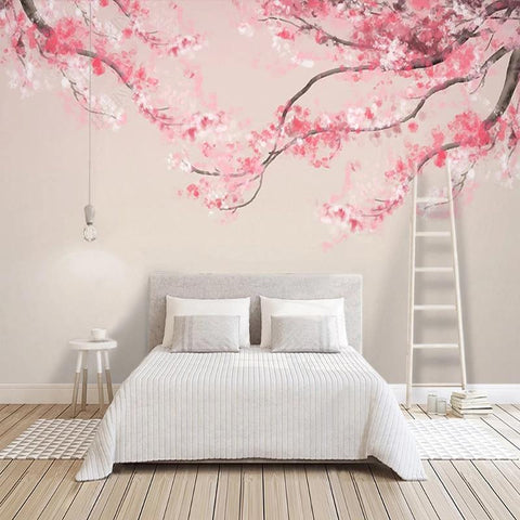 Image of Cherry Blossom Tree Wallpaper Mural, Custom Sizes Available Household-Wallpaper Maughon's 