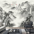 Chinese Misty Mountains Wallpaper Mural, Custom Sizes Available Household-Wallpaper Maughon's 