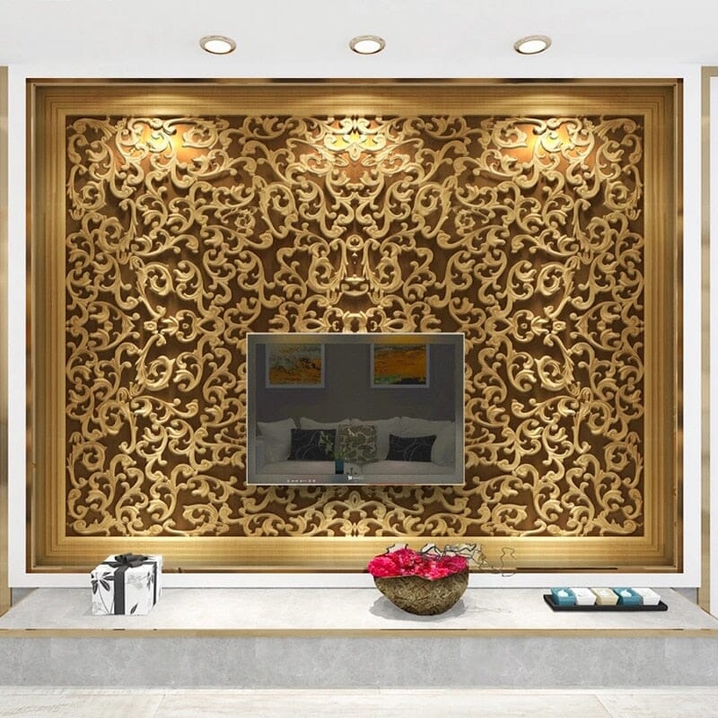 Chinese Ornate Carving Wallpaper Mural, Custom Sizes Available Wall Murals Maughon's 