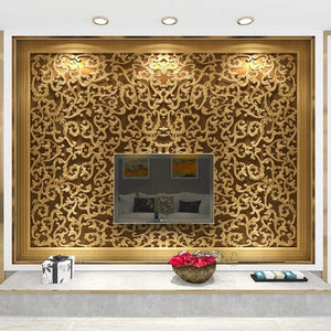 Chinese Ornate Carving Wallpaper Mural, Custom Sizes Available
