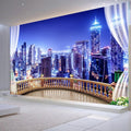 City Night Scape Wallpaper Mural, Custom Sizes Available Maughon's 