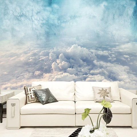 Image of Cloudy Sky Wallpaper Mural, Custom Sizes Available Maughon's 