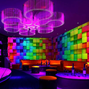 Colorful Neon 3D Cube Wallpaper Mural, Custom Sizes Available