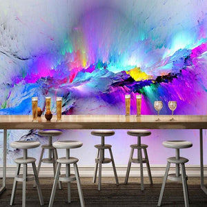 Colorful Abstract Wallpaper Mural, Custom Sizes Available