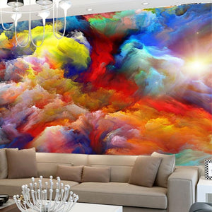 Colorful Clouds Abstract Wallpaper Mural, Custom izes Available