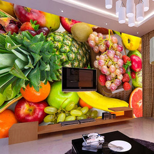 Colorful Fruit Wallpaper Mural, Custom Sizes Available