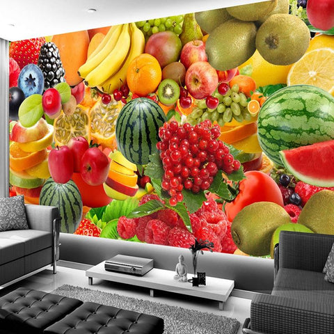 Image of Colorful Fruits Wallpaper Mural, Custom Sizes Availalbe Maughon's 
