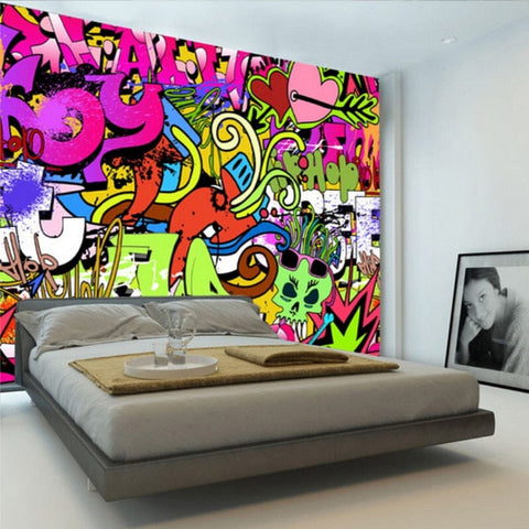 Image of Colorful Grafitti Art Wallpaper Mural, Custom Sizes Available Wall Murals Maughon's 