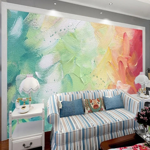 Image of Colorful Paint Abstract Wallpaper Mural, Custom Sizes Available Wall Murals Maughon's 