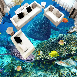 Mural de suelo autoadhesivo de arrecife de coral, tamaños personalizados disponibles