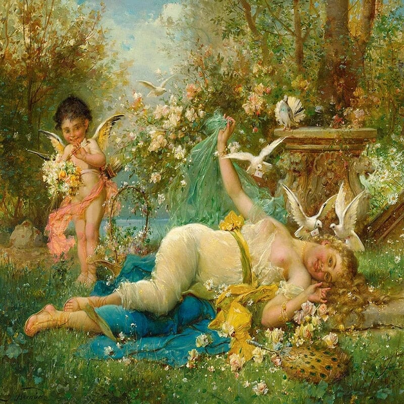 Cupid and Psyche Oil Painting Wallpaper Mural, Custom Sizes Available Wall Murals Maughon's 