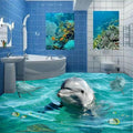 Cute Dolphin Self Adhesive Floor Mural, Custom Sizes Available Floor Murals Maughon's 