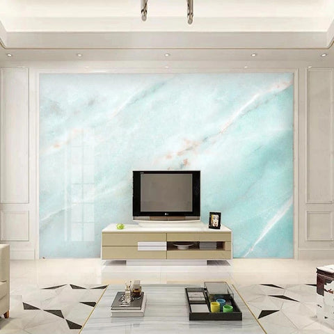 Cyan Marble With Veins Wallpaper Mural, Custom Sizes Available Wall Murals Maughon's 