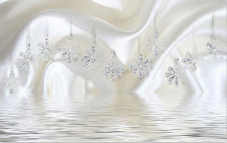 Dramatic Diamond and Silk  Wallpaper Mural, Custom Sizes Available