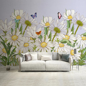 Daisies and Butterflies Wallpaper Mural. Custom Sizes Available Maughon's 
