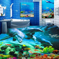 Dolphin Pod and Tropical Fish Floor Mural, Custom Sizes Available Floor Murals Maughon's 