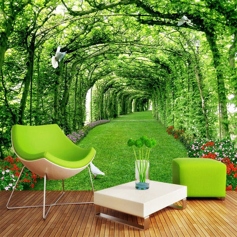 Image of Doves on a Green Lawn Under Arbor, Custom Sizes Available Wall Murals Maughon's 