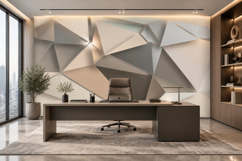 3D Modern Abstract Geometric Wallpaper Mural, Custom Sizes Available