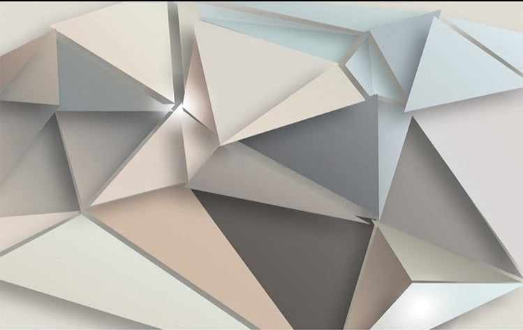 3D Modern Abstract Geometric Wallpaper Mural, Custom Sizes Available