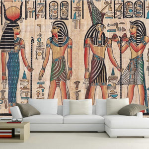 Egyptian Pharaoh and Queen Wallpaper Mural, Custom Sizes Available Household-Wallpaper Maughon's 