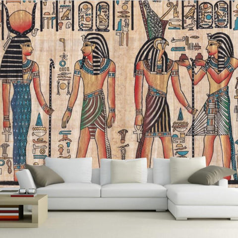 Image of Egyptian Pharaoh and Queen Wallpaper Mural, Custom Sizes Available Household-Wallpaper Maughon's 