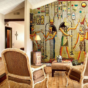 Awesome Colorful Egyptian Pharaoh Wallpaper Mural, Custom Sizes Available