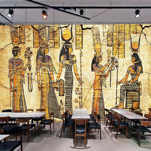 Image of Egyptian Queen Hieroglyphs Wallpaper Mural, Custom Sizes Available Wall Murals Maughon's 