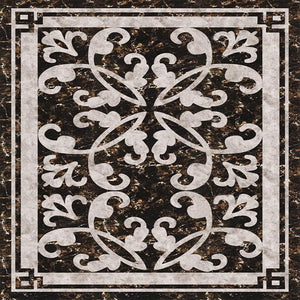 Elegant Marble Rug-look PVC vinyl Self Adhesive Floor Mural, Custom Sizes Available