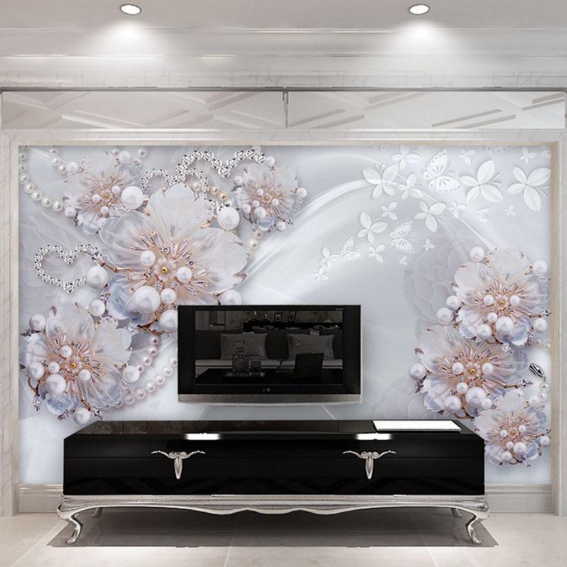 Elegant Pearl and Diamond Jewelry Wallpaper Mural, Custom Sizes Available Maughon's 