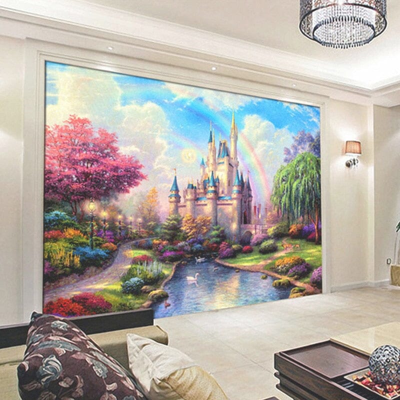 Enchanting Fantasy Castle Wallpaper Mural, Custom Sizes Available Wall Murals Maughon's 