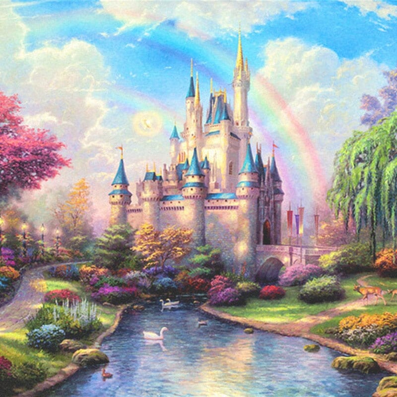 Enchanting Fantasy Castle Wallpaper Mural, Custom Sizes Available Wall Murals Maughon's 