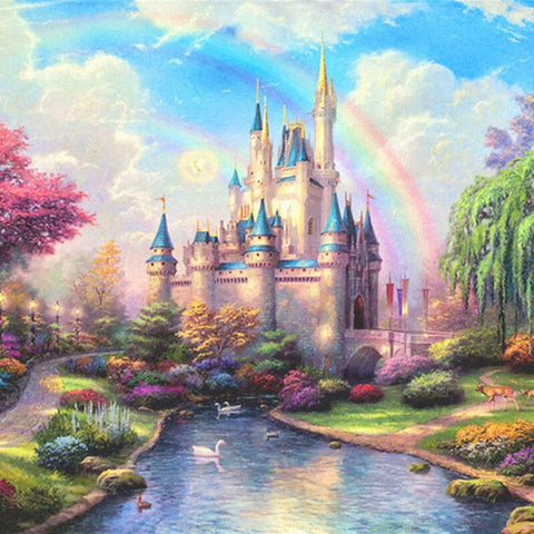 Image of Enchanting Fantasy Castle Wallpaper Mural, Custom Sizes Available Wall Murals Maughon's 