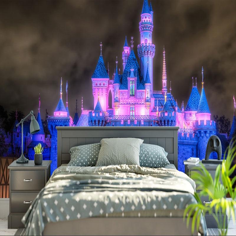 Enchanting Lit Castle Wallpaper Mural, Custom Sizes Available Wall Murals Maughon's 