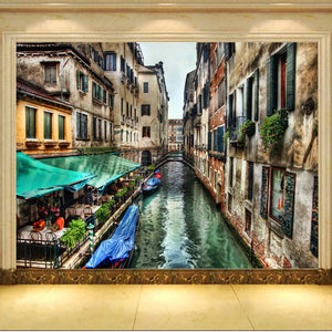 Enchanting Venice Canal Wallpaper Mural, Custom Sizes Available Wall Murals Maughon's 