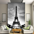 European Architecture Black And White Eiffel Tower Wallpaper Mural, Custom Sizes Available Household-Wallpaper Maughon's 
