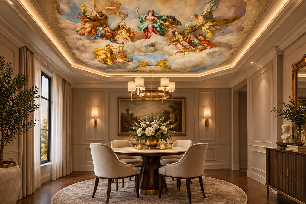 European Classical Figures Ceiling Mural, Custom Sizes Available Ceiling Murals Maughon's 