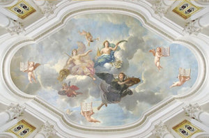 European Classical Painting Ceiling Mural, Custom Sizes Available