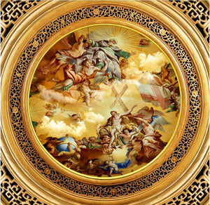 European Classical Religious Oil Painting Ceiling Mural, Custom Sizes Available