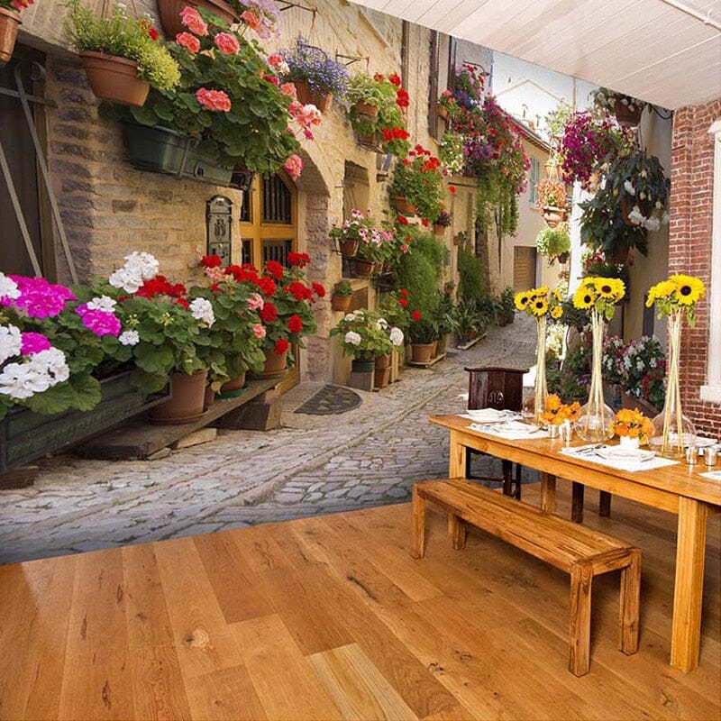 European Street Scene Wallpaper Mural, Custom Sizes Available Wall Murals Maughon's 
