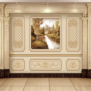 European Style Wall Panel Wallpaper Mural, Custom Sizes Available