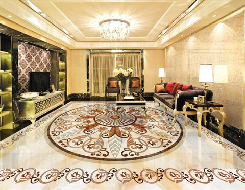 Image of Exquisite Design Marble Like PVC Vinyl Floor Mural, Self-Adhesive, Custom Sizes Available Household-Wallpaper-Floor Maughon's 