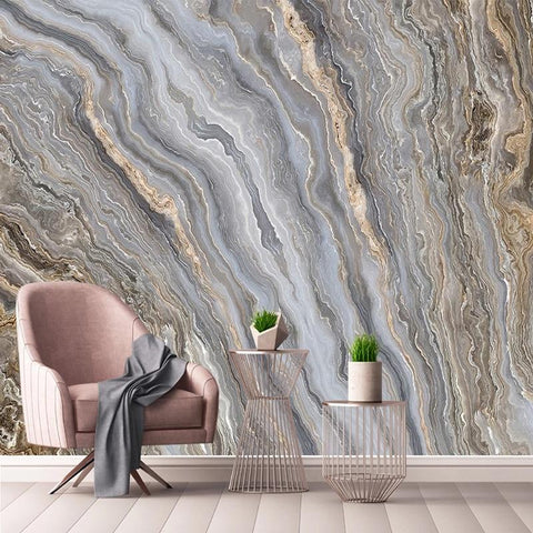 Image of Exquisite Tan and Gray Veined Marble Wallpaper Mural, Custom Sizes Available Household-Wallpaper Maughon's 