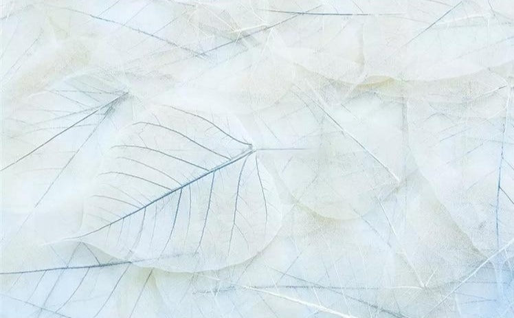 Transparent Leaves Collage Wallpaper Mural, Custom Sizes Available